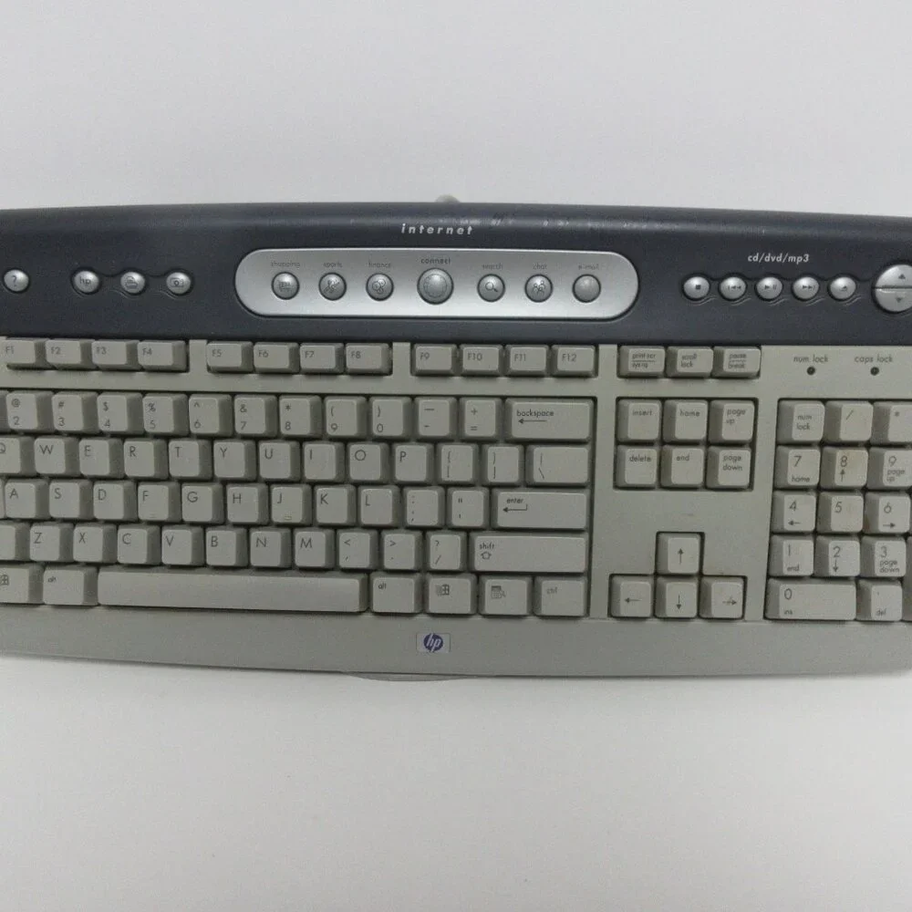 HP SK-2560 Internet/Multimedia PS/2 Wired Keyboard - Beige/Gray